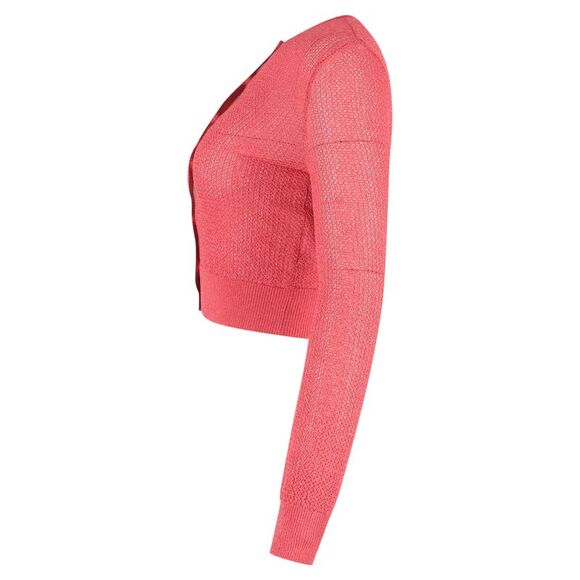 Missoni Cropped Cardigan in Pink Cotton Off-the-Shoulder Sweaters